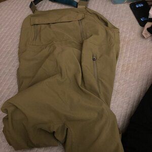 FP Movement Womens Army Green Morning Meadow Overalls Elastic Size Large